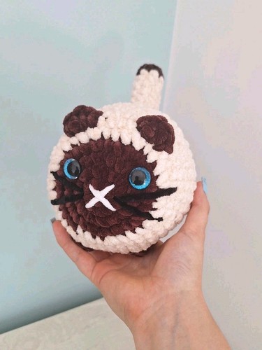 Gehäkelte Katze Stoffpuppe braun/creme Laib 🐈 | Hochwertiges Plüschtier | Handarbeit Geschenk