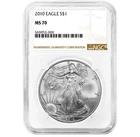 2010 1oz fine .999 American Silver Eagle Early Releases MS 70 NGC