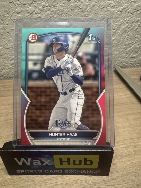 Hunter Haas 2023 Bowman Draft - #BD-160 Aqua & Pink Gradient /199 (RC)