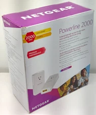 Netgear Powerline 2000 Wall-Plug, 2 Gigabit Ethernet Ports w/Passthrough+Outlet