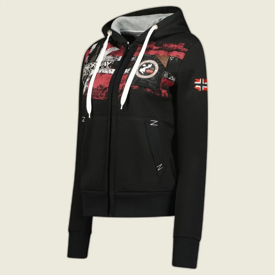 Sweat zippé Geographical Norway noir S - Photo 1/2