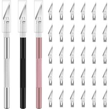 Craft Knife Set with 3 Knives and 30 Blades for Hobby Modeling Scrapbooking