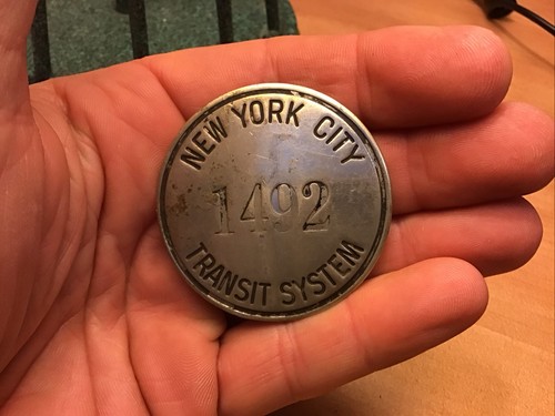 Vintage Obsolete New York City Transit System Employee Badge Hat Pin