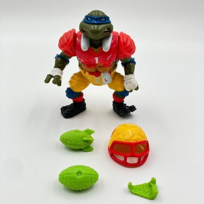 Vtg 1991 TMNT Sewer Sports All Stars TD Toss'n Leo Action Figure 100% COMPLETE