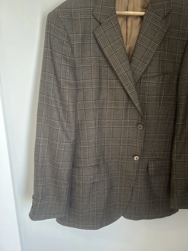 Blazer Napoli Nordstrom Marrón Ventana 100% Cachemira Loro Piana 44R Foto 4 de 4