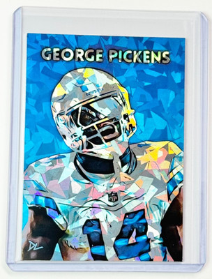 George Pickens Limited Edition Artist Signed ''Dallas Cowboys'' Refractor Card 1/1