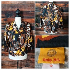 Ruby Rd Jacket Size 10 Cropped Blazer Cotton ...