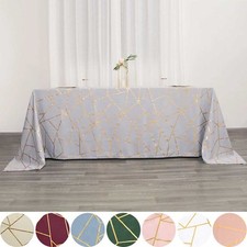 90"x132" Polyester Rectangle Tablecloth with Geometric Pattern Party Decorations
