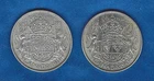 TWO 1949 CANADIAN 50 CENTS COIN - 80% PURE SILVER CIRCULATED COIN