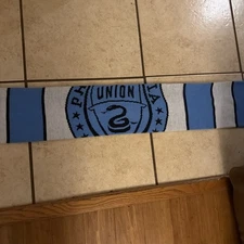 Philadelphia Union Scarf Fringed MLS Soccer Blue and White 54 Inches Long