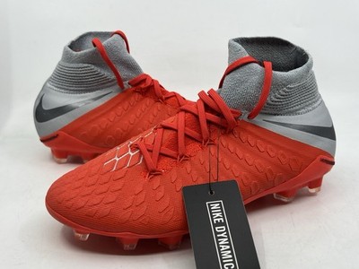 NIKE Hypervenom 3 Elite DF Lt Crimson FG Soccer Cleats NEW Youth Boys Girls 5.5