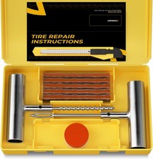 Tire Repair Kit with Plugs Fix Punctures  Plug Flats Ease - Heavy Duty...