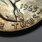 1963-D 50c Franklin Silver Half Dollar - Luster - Speckled Neon Toning - H3580