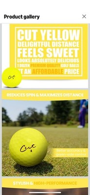 Cut Golf Soft Feel Peak Distance Golf Balls   72 Count   Matte YELLOW 6 DOZEN!!