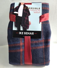 IKE BEHAR Wrap Womens Reversible Fashion One Size Polyester Navy Blue & Burgundy