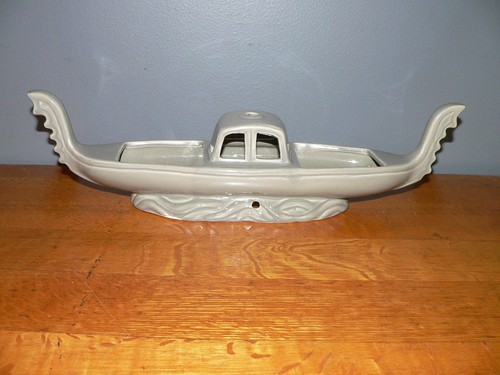Vintage Mid-Century Modern Gray Ceramic Ship Table Lamp Base (Ceramic Base Only) - Picture 4 of 8