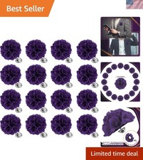 16 Pcs Lapel Flowers for Men Suits Flower Lapel Pins for Men Brooch Pins Hand...