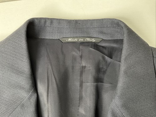 Canali Dark Blue Wool Blazer Sports Jacket 58 R Three Button Italy READ - Picture 3 of 15