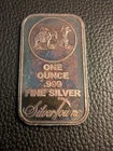 1 oz SilverTowne Prospector Silver Bar with Beautiful Toning  1oz Fine Silver