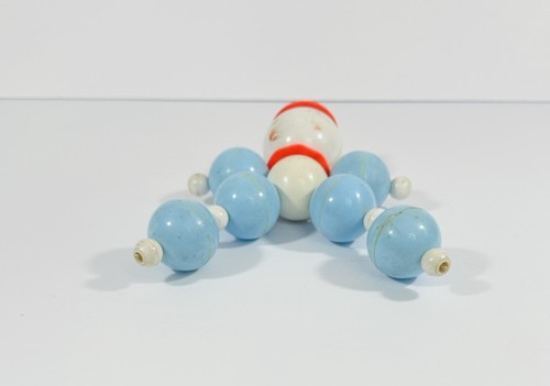 Vintage Plastic Baby Crib Toy Clown Articulated Rattle Plastic Retro Collectable - Picture 8 of 12