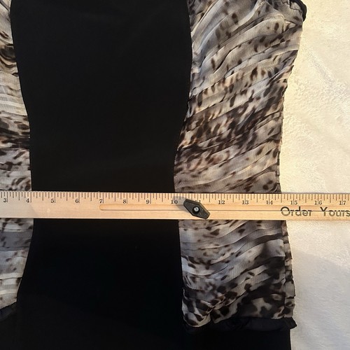 Vintage Blumarine Milkmaid Midi Dress S 100% Silk animal print sides Black White - Picture 8 of 13