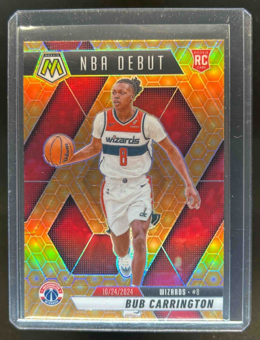 2024-25 Mosaic Bub Carrington RC Honeycomb Rookie NBA Debut #259 Wizards