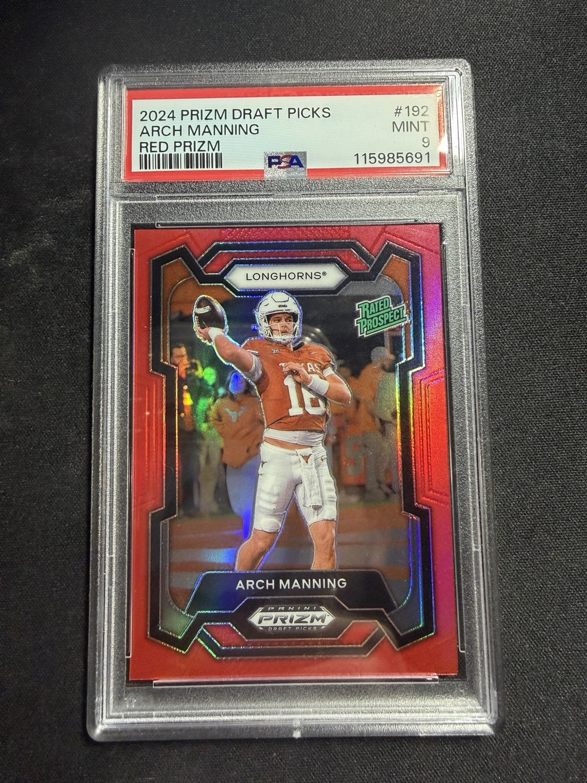 2024 Prizm Draft Picks Arch Manning #/299 Red Prizm Rookie Card PSA 9 MINT
