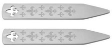 David Van Hagen Mens Fleur De Lys Collar Stay - Silver