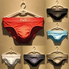 Mens Underwear Print Briefs for Sports with Low Waist and Pouch Design