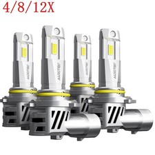 4/8/12X Combo 9005 9006 LED Headlights Kit Bulbs 6500K High Low Beam 6500K