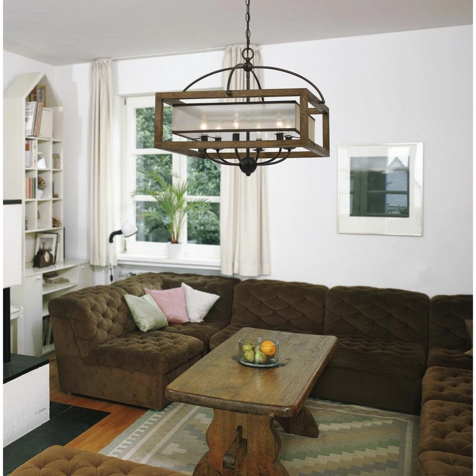 CAL 照明和配件 FX-3536/6 方形吊灯深青铜 — 第 2/2 张图片