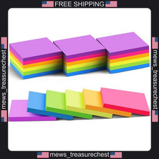 Sticky Notes 3x3 Bright Colors Pack of 24 with 74 Sheets Each