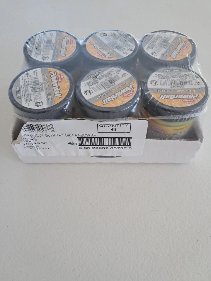 Berkley PowerBait Extra Scent Glitter Rainbow Trucha Cebo 1,75 OZ Paquete de 6 Foto 4 de 4