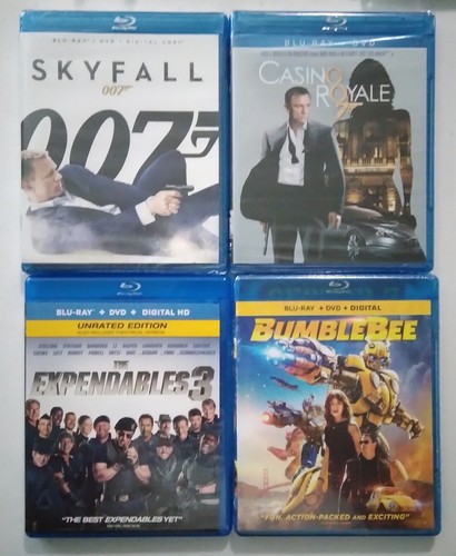 Casino Royal Skyfall 007 Expendables 3 Bumblebee Blu-Ray DVD Action Movie Lot - 第 1/2 張圖片