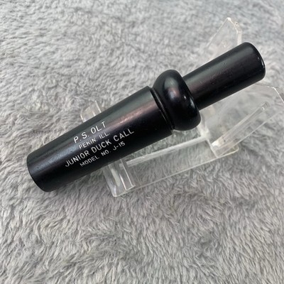 Vtg PS OLT Junior Duck Call J-15 Black Pekin Illinois, Missing Reed