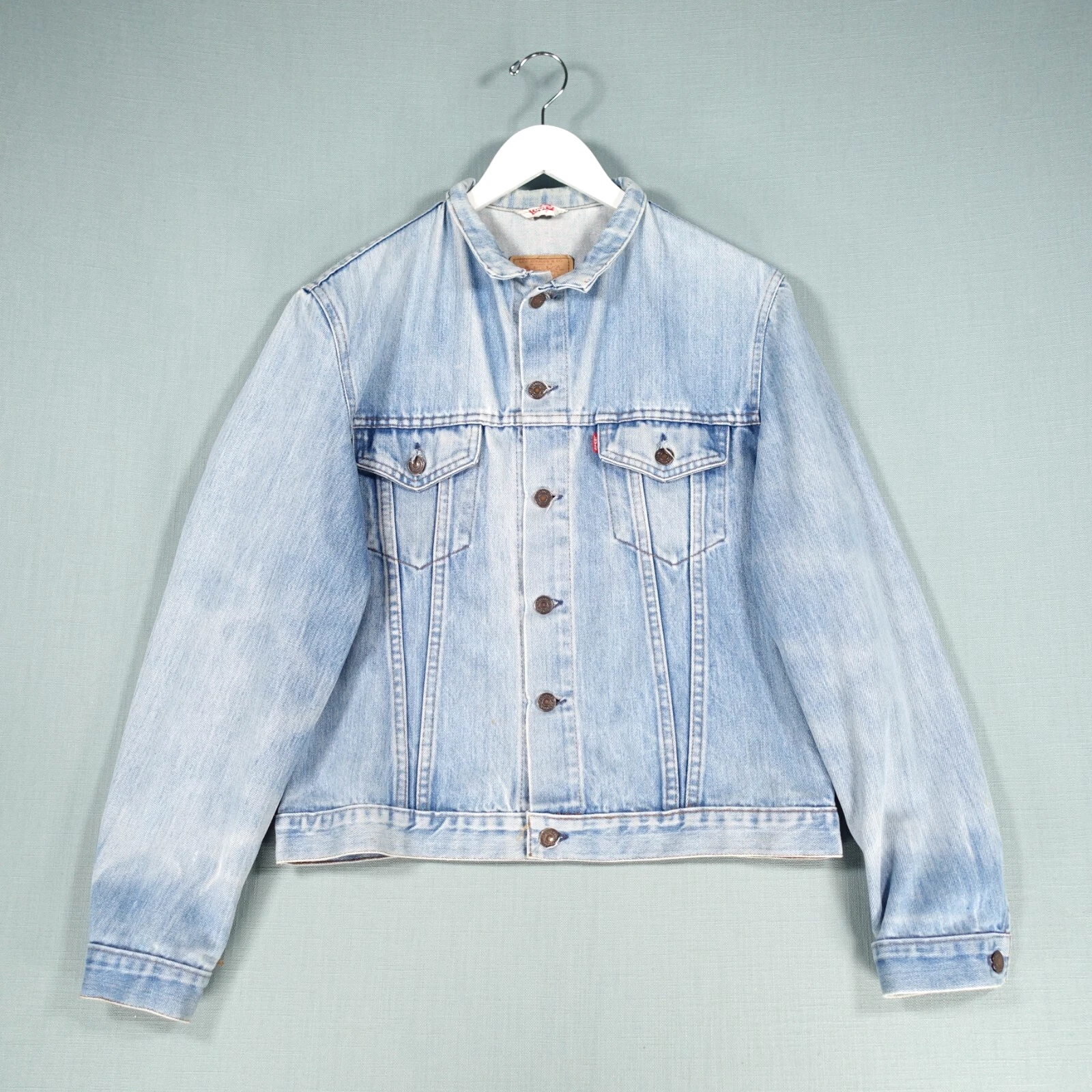 Vintage Levis Denim Jacket Mens Large Blue 70509 Trucker Type III Western 70s