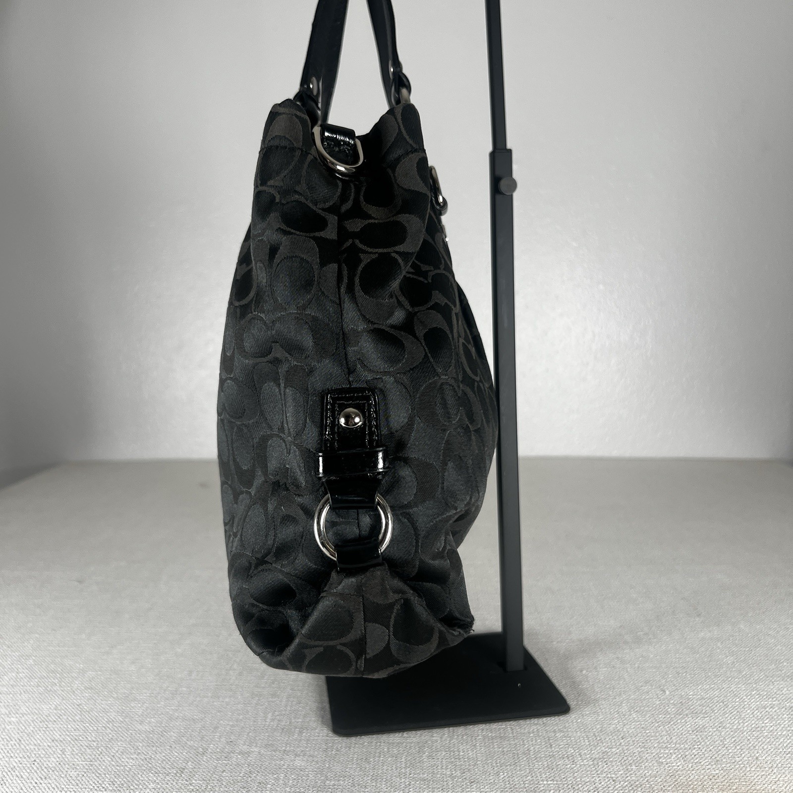 Coach Ashley Signature Sateen Carryall Tote Purse Y2K Black F15510  Authentic” thumbnail 7