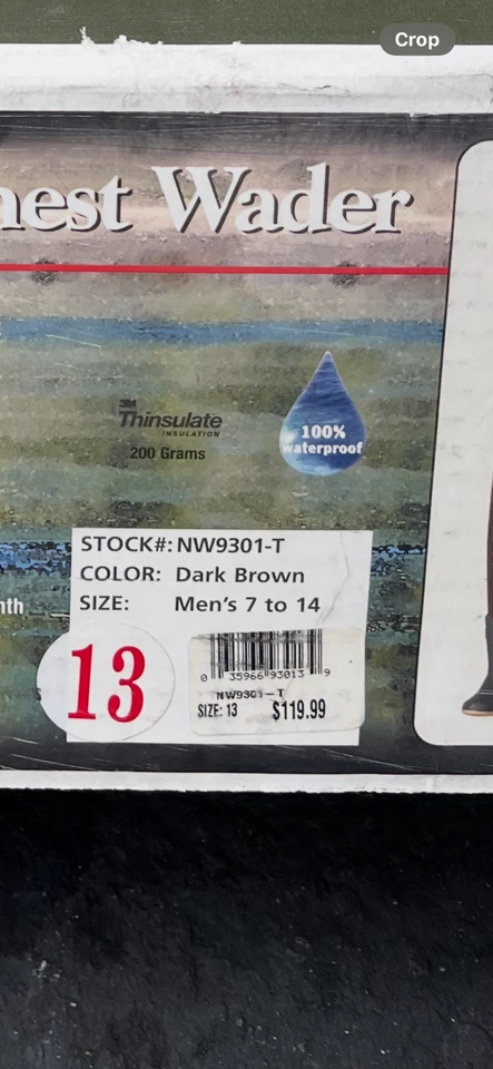 Pro Line неопреновый груди кулиски, мужские 7 до 14 темно-коричневый новый в коробке - Изображение 3 из 3