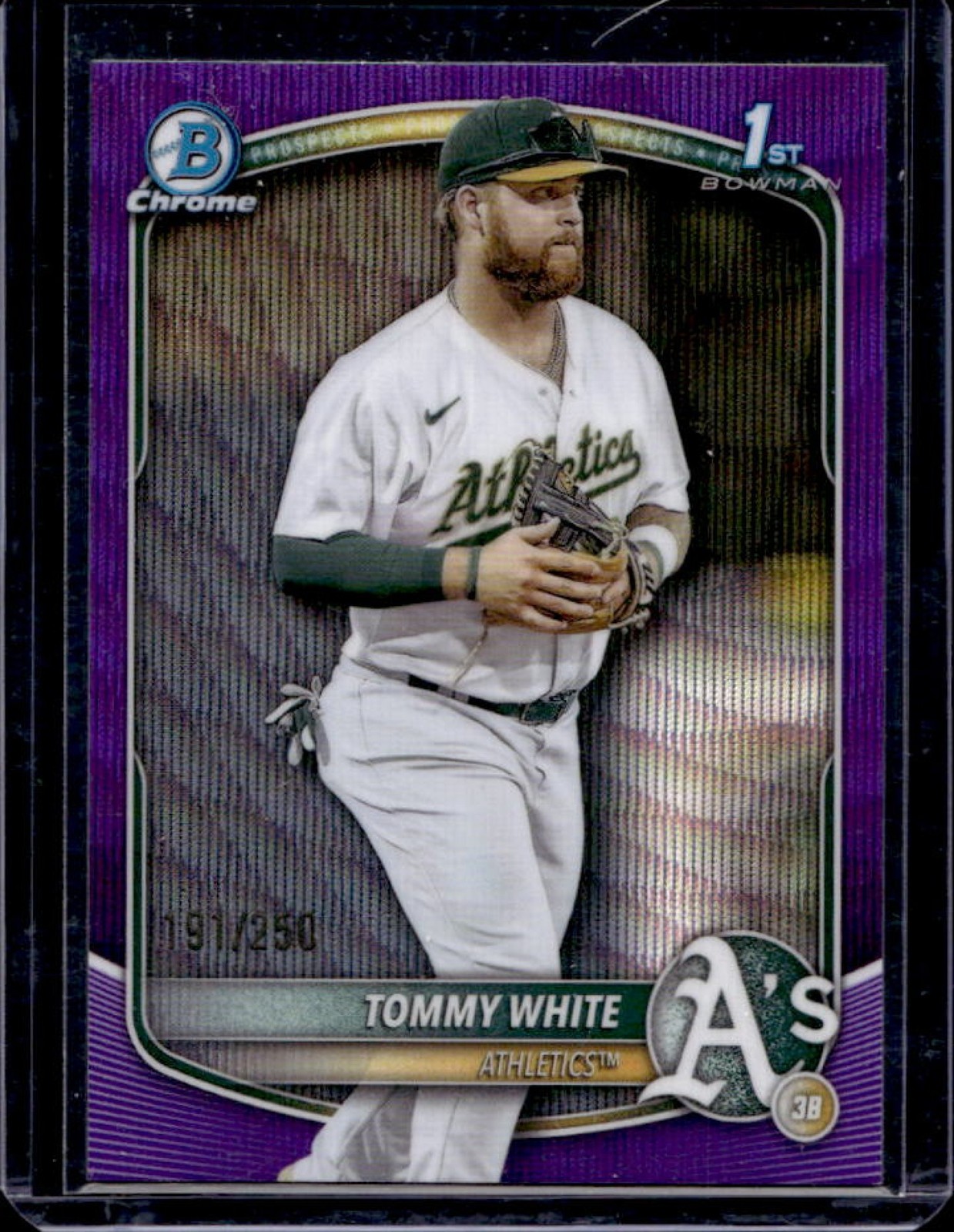 2025 Bowman Chrome Tommy White Purple Wave Refractor 1st #/250