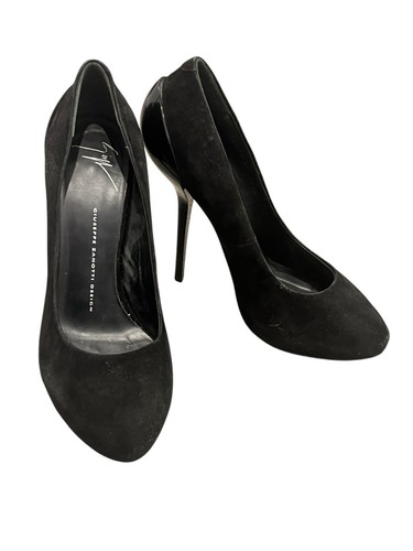 GIUSEPPE ZANOTTI BLACK SUEDE HIDDEN PLATFORM HIGH STILETTO HEEL PUMPS 39 8 - Picture 11 of 21