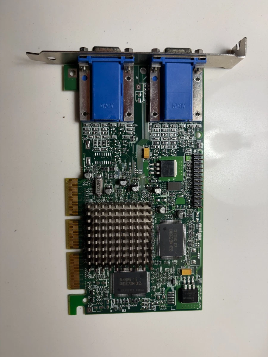Carte Graphique Vintage Matrox G450 DH 16MB, Double VGA, AGP, Fonctionnelle