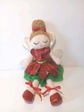Walmart Holiday Time Christmas Fairy Ballerina Bun Tulle Dress Red Petals