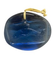 Dolphin Cobalt Blue Art Glass Suncatcher Window Ornament
