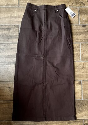 NWT FDJ French Dressing Jeanswear Stretch Brown Back Zip Western Skirt Size 4