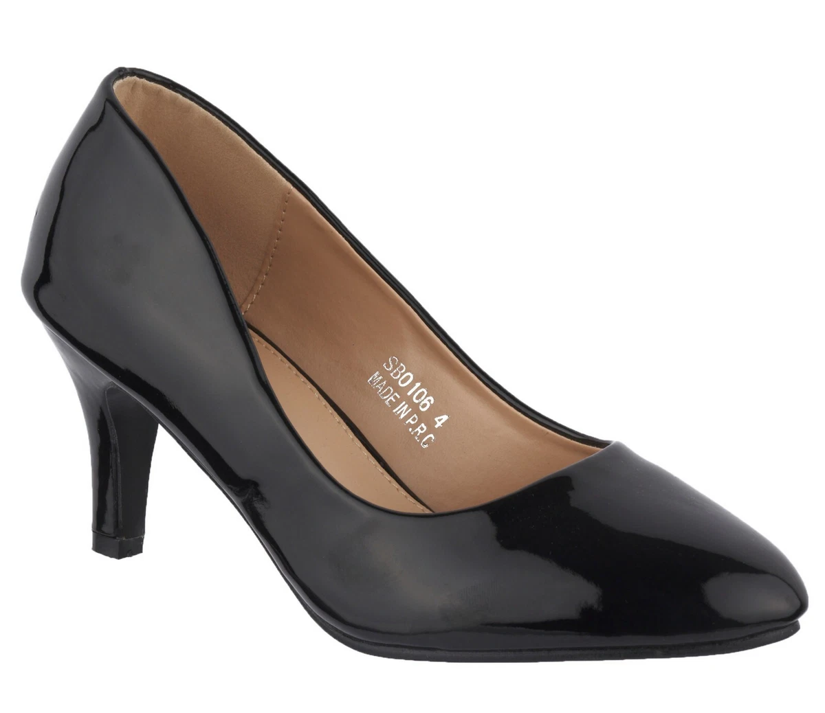 Mid heel patent court best sale shoes