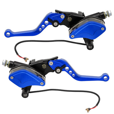 CNC Universal Motorcycle 7/8'' Blue Brake Clutch Master Cylinder Reservoir Levers