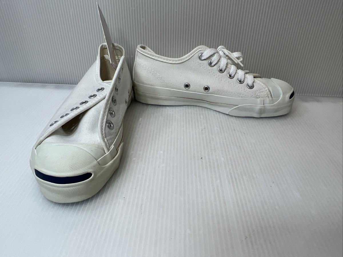Vintage CONVERSE Jack Purcell Shoes White Canvas Women's 5/6 Vintage CONVERSE Jack Purcell Shoes White Canvas Women's 5/6