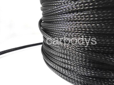 6mm x 1m GRAY Braided polyester sleeve Cable Cover 3 weave High densely Diy