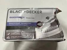 Black & Decker F976 Quickpress Iron with Smart Steam Technology, White/Silver