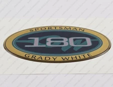 GRADY WHITE 180 SPORTSMAN RAISED DOMED DECAL STICKER 5"